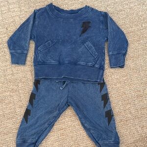Little Mish Blue Baby Boy Sweatshirt and Pants Set (9 Months)